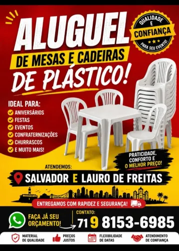 Aluguel de mesas e cadeiras
