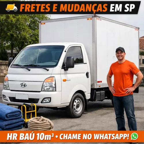 Fretes e  Mudanças Rápida HR Baú 10m³,  Preço Justo.  