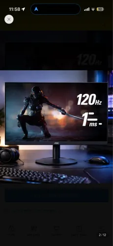 Monitor gamer Aoc Série B30 21.5'' Full Hd Gaming 120hz 1ms 22b30hm23 cor preto