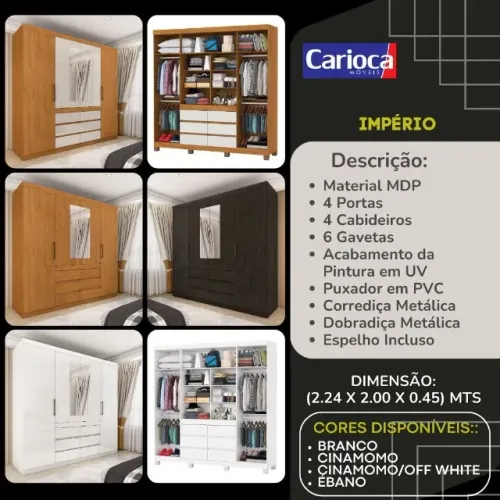 Roupeiro Império c/ Espelho