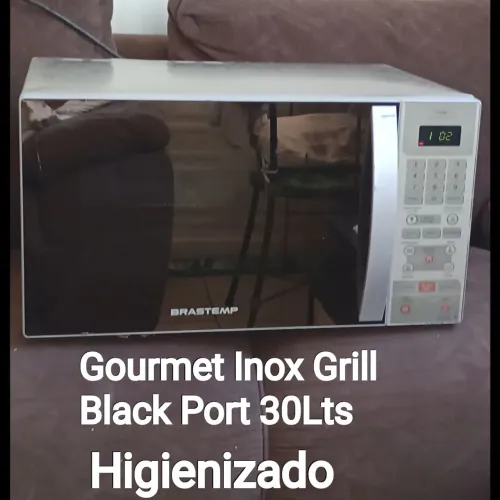 Microondas Brastemp Black Port Inox Grill 30Lts ( HIGIENIZADO )