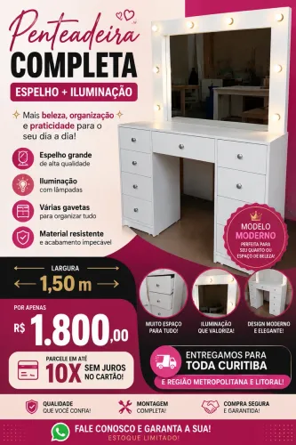 Linda Penteadeira Camarim em 10x sem juros !