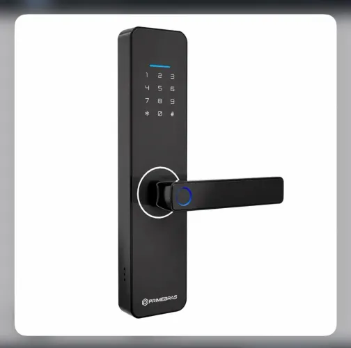 Fechadura com biometria, cartão e senha 
