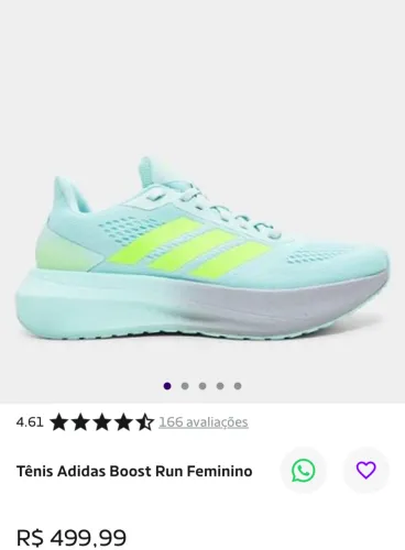 Tênis Corrida Adidas Boost Run De 499,00 por 300,00