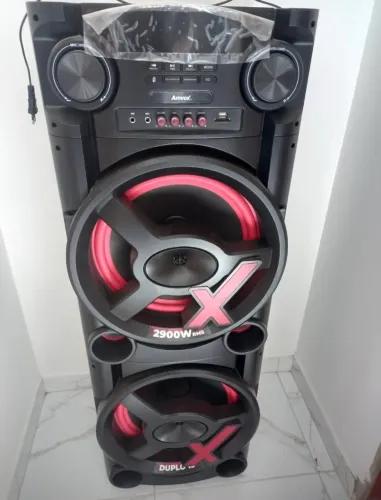 Caixa amplificada Amvox aca 2900W preta (som super qualidade)