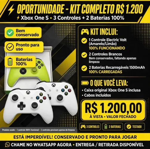 X BOX S ( semi novo ) 03 controles / 02 Baterias / cabos inclusos