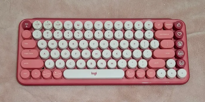 Teclado Mecânico Sem Fio Logitech Pop Keys Rosa