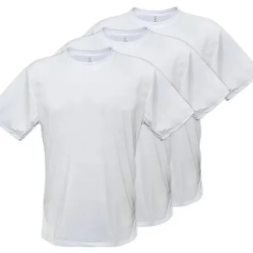 Kit 5 camisetas brancas unissex básicas