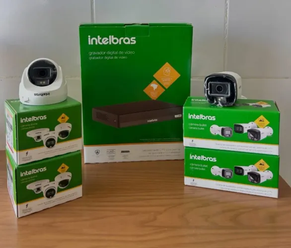 Pacote com 4 câmeras intelbras com 2 anos de garantia e instalação inclusa