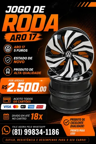 Jogo de rodas aro 17, 5 furos. Perfeito estado de conservação.