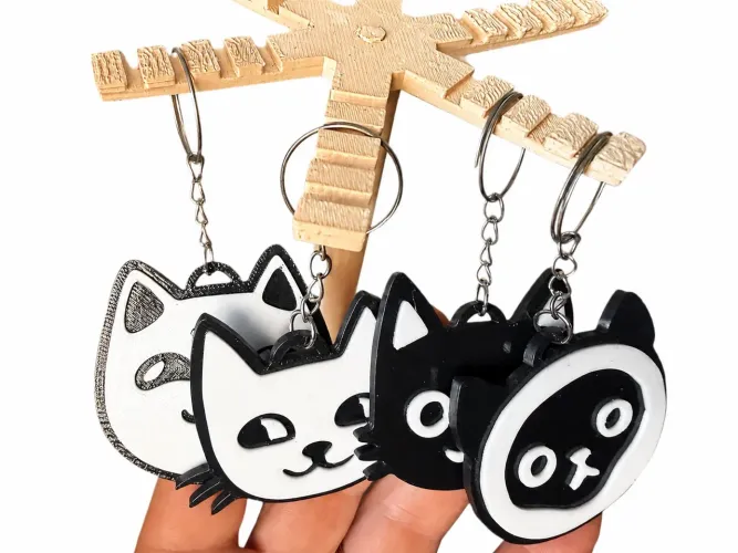 Kit 4 Chaveiros Gatinhos Fofos