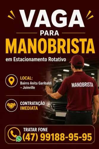 Vaga para manobrista de Estacionamento Rotativo