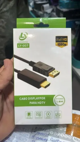 Cabo Displayport para HDTV 1.8m Full HD 1080p