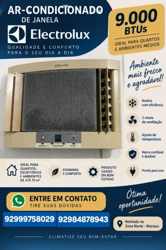 Ar Condicionado Electrolux 9000 BTUs - Funcionando Perfeito