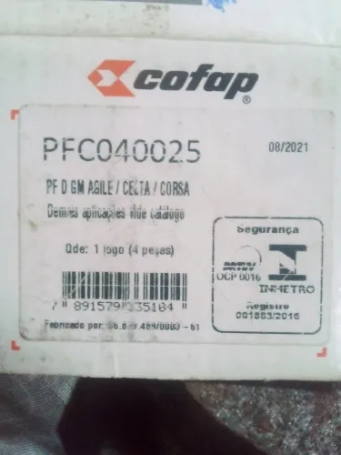 Jogo de pastilhas novos. Agile .celta.corsa ..2008 até 2021