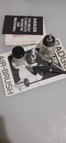 Caneta aerógrafo Vintage Badger Model 350 (USA) - USADO (+ BRINDE)