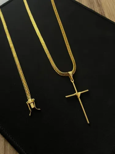 Conjunto corrente e pulseira 18k 3 mm