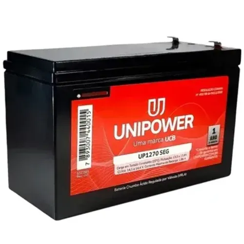 Bateria Estacionária 12v 7ah Unipower Novo Garantia nf