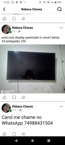 Tv quebrada o display smart tv 43 polegadas