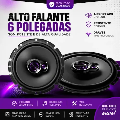 Par de Auto Falantes Pioneer 6'' Triaxial 50W RMS | Novo