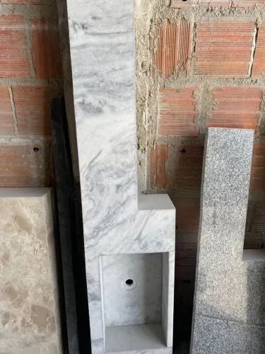 Pia esculpida branco rajado
