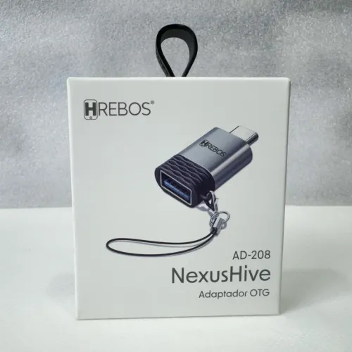 Adaptador OTG Type-C Para USB Hrebos AD-208 NexusHive Com Cordinha
