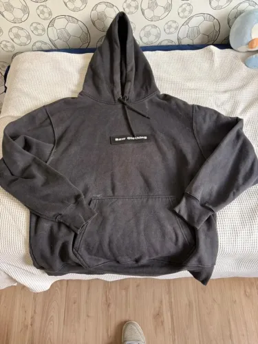 moletom canguru baw clothing cinza estonado com capuz