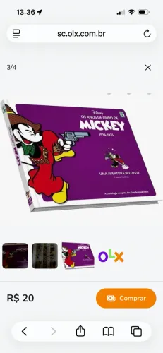 Livro capa dura em quadrinhos Mickey