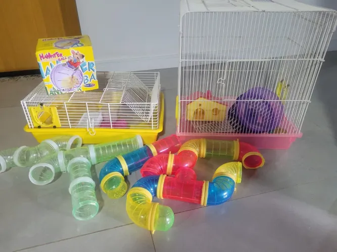 Gaiolas para Hamster anão russo completa com tubos e rodinha
