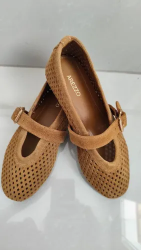 Sapatilha Arezzo Marrom Suede nova número 34