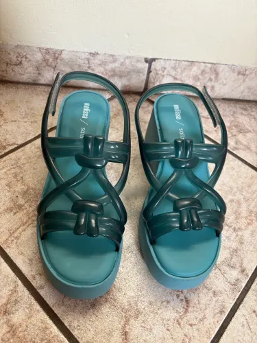 Sandália Melissa Papete Essential Sand + Salinas azul 38