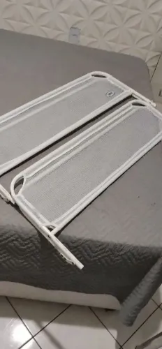 Kit 2 Grades de Proteção para Cama com Tela Segurança - tubline - Aço Dobrável