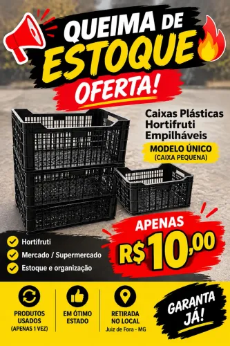 QUEIMA DE ESTOQUE - CAIXAS PLÁSTICAS HORTIFRUTI