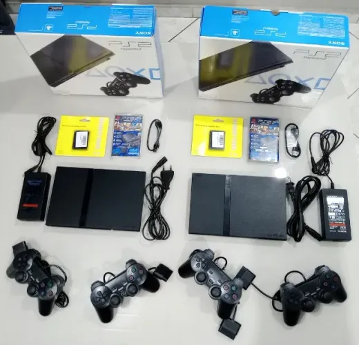 PlayStation 2 Ps2 Play 2 Slim + Hd 160gb/250gb/500gb Lotado De Jogos Divesão Garantida