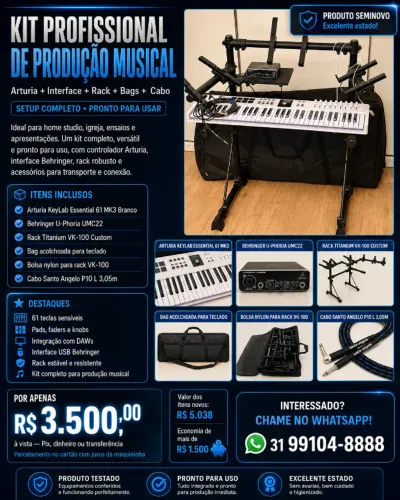 Teclado Controlador Arturia KeyLab 61 MK3 - Kit Completo