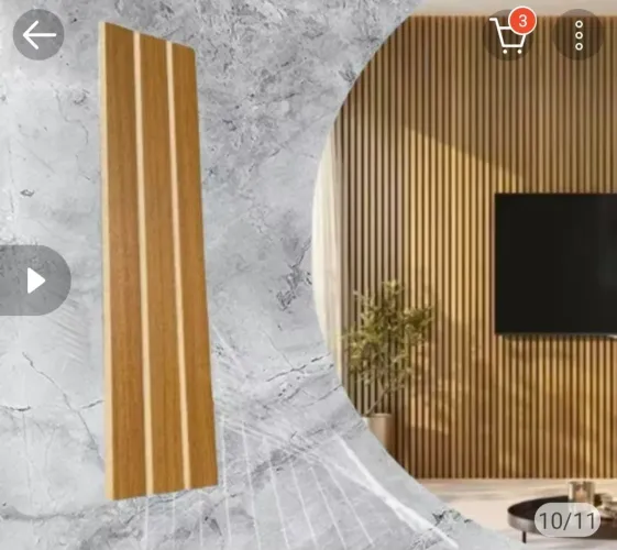50 placas para painel ripado cor freijó