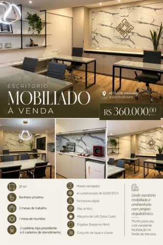 Escritório mobiliado Retão de Manaira