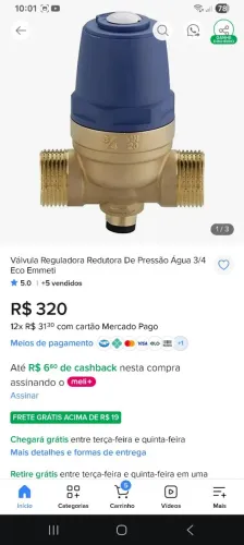 Vende se válvula redutora de pressão 3/4