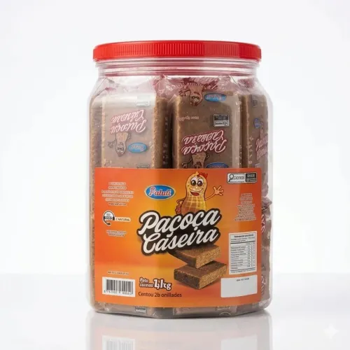 Paçoca Caseira Paluti 1,1kg - Pote com 20 Unidades