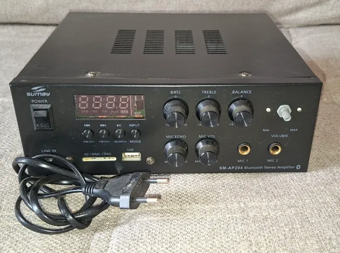 Mini Amplificador Bt/USB/SD/Fm/Aux Stereo 30W Sumay Sm-Ap204
