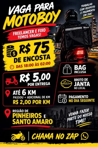 Vagas para motoboy freelancer 