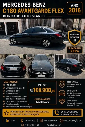 Mercedes-Benz C-180 1.6 Turbo 16v/flex 16V Aut. 2016