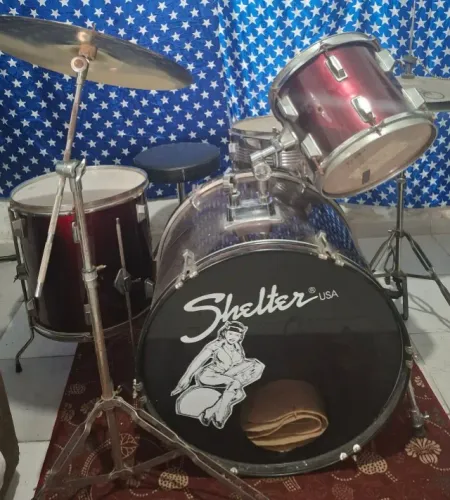 bateria shelter acustica, 8 peças basicas de uma bateria