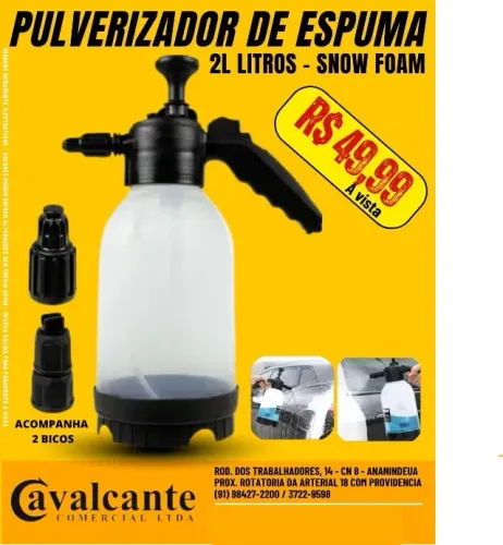 SNOW FOAM Pulverizador Espuma Automotivo 2 Litros Portátil