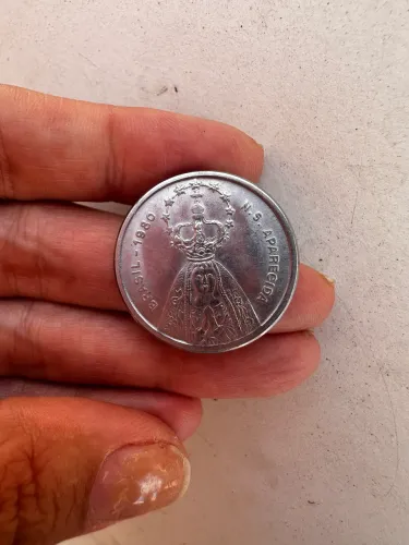 Moeda de colecionador medalha Nossa Senhora Aparecida