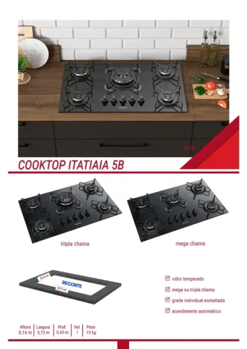 COOKTOP 5 BOCAS ITATIAIA