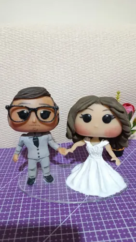 Topo de bolo noivinhos personalizados biscuit