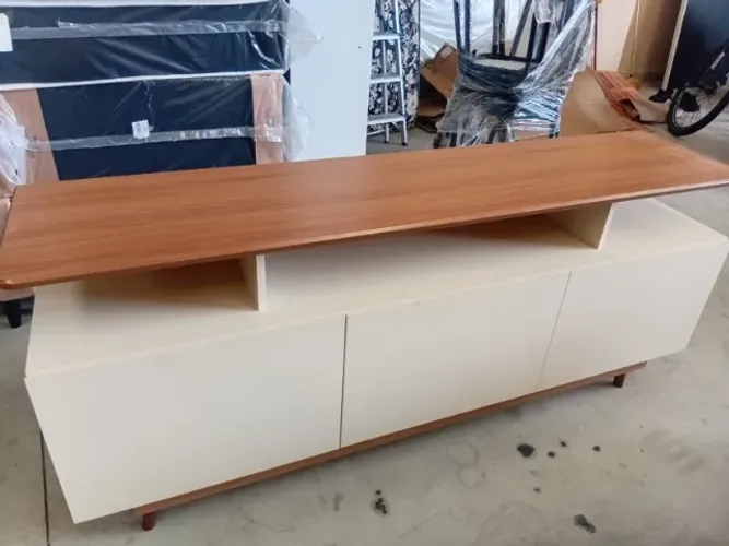 Rack para TV até 80 Polegadas 180cm 3 Portas Retrô