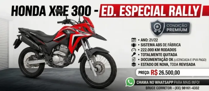 XRE 300 HALLEY QUITADA 21/22