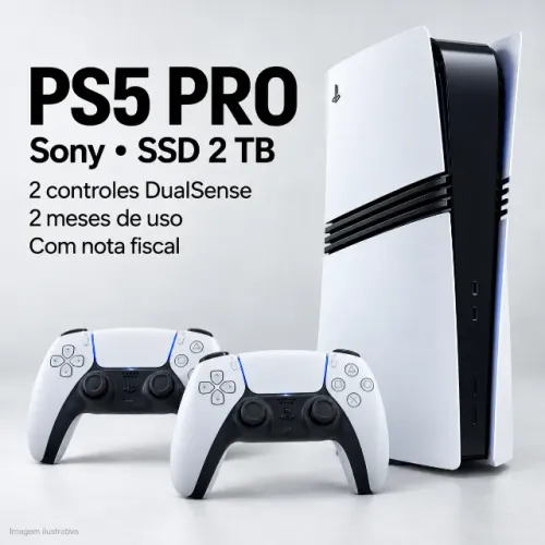 PS5 Pro Sony SSD 2TB Branco + 2 Controles Sem Fio DualSense | 2 Meses de Uso | Nota Fiscal